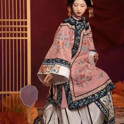 Qing Dynasty Hanfu Set - Women's High-Quality Horse Face Skirt Traditional Chinese Costume Imperial Court Outfit