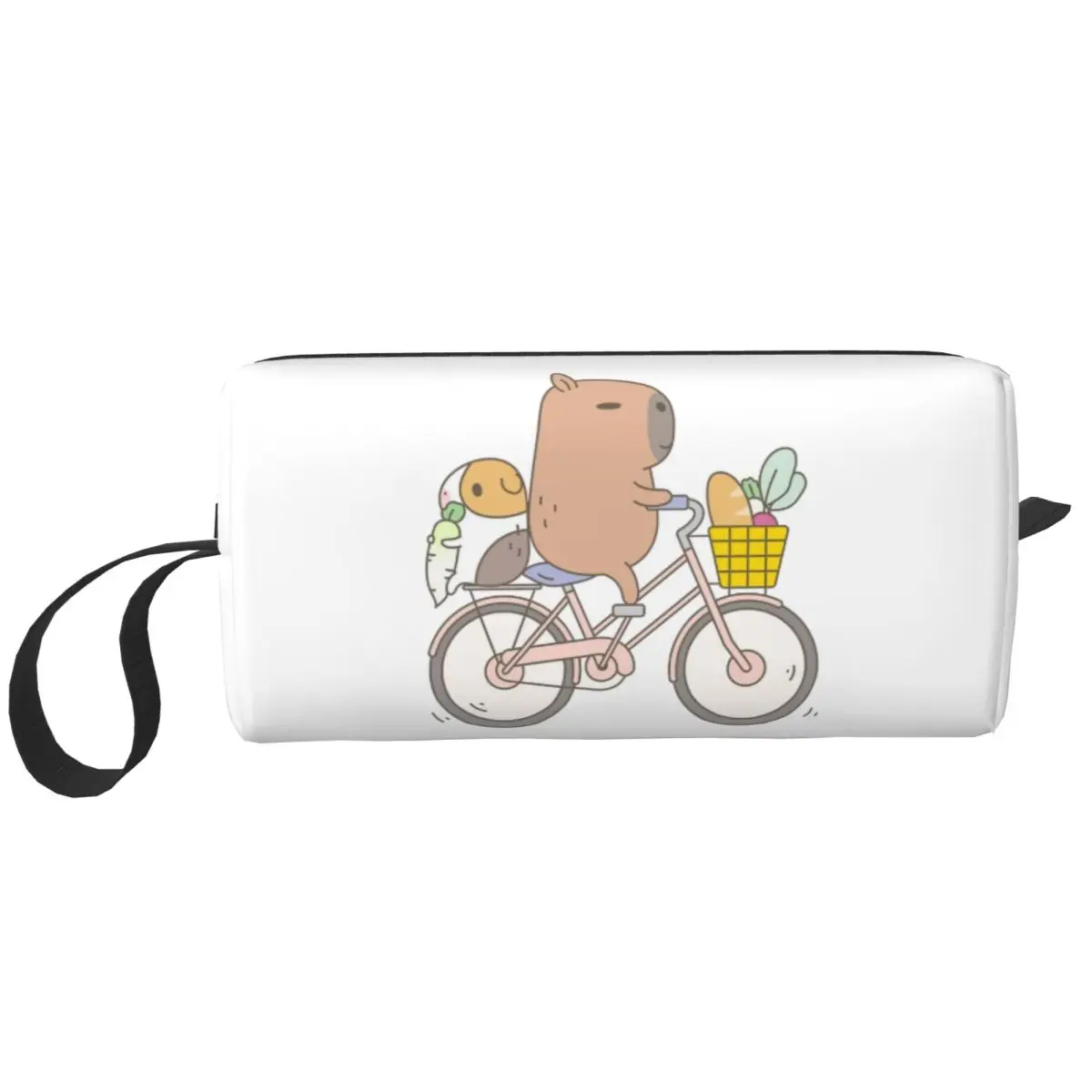 Bubu The Guinea Pig Biking Makeup Bag Travel Cosmetic Bag Men Women Funny Capybara Toiletry Bags Storage Pouch Bag