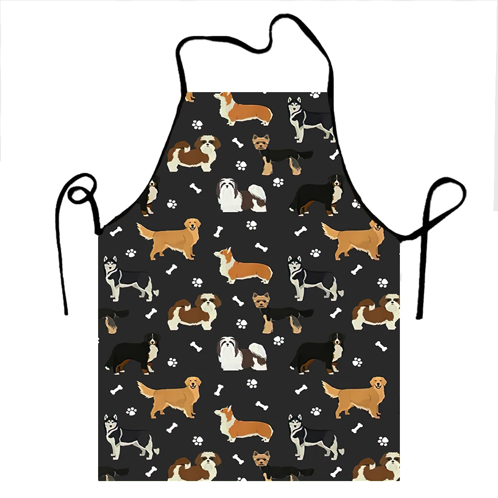 Sunflower Apron Home Kitchen Cooking Baking Gardening for Women Men Animal Dog Corgi