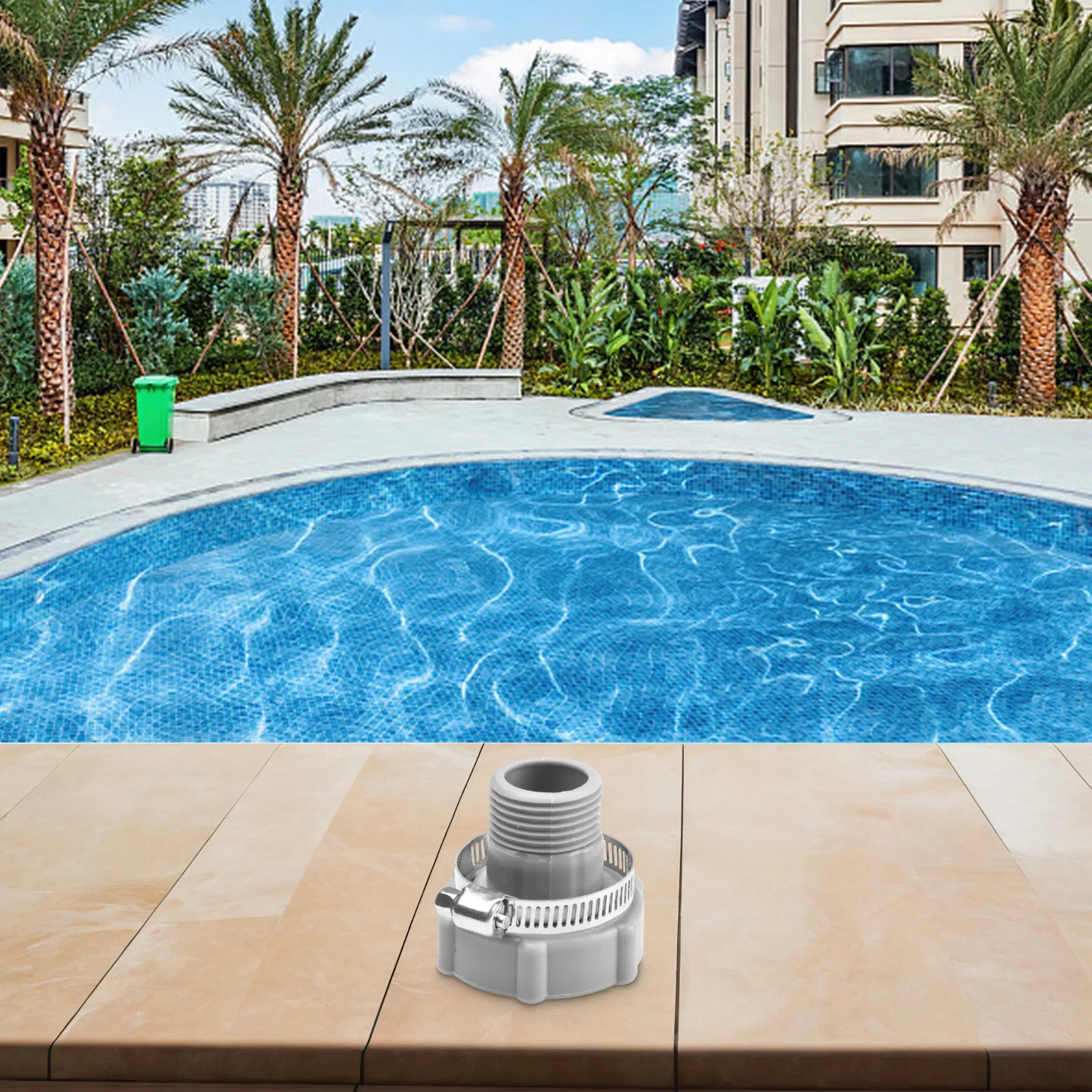 

Swimming Pool Drain Hose Adapter with Clamp for Coleman P6 Series Pool Drains Compatible with Models P6A1420 and D1420