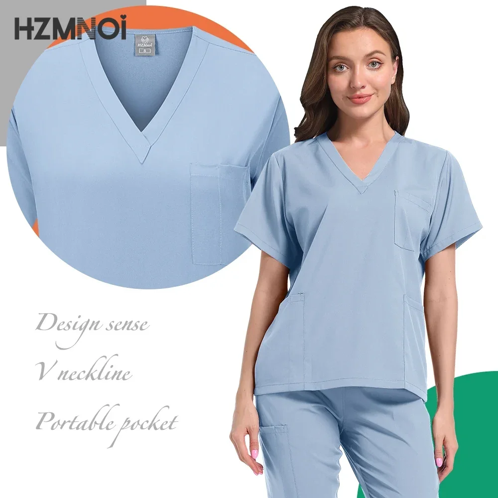 Classic New Nurse Dress Set Male and Female Nurse Accessories Medical Uniform Surgical Dental Clinical Top Pants Lab Workclothes image 5