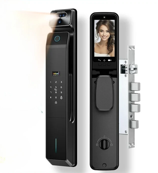 

Умный цифровой дверной замок для наружного использования с распознаванием вен ладони, 3D-распознаванием лиц, Wi-Fi Tuya и камерой, с функцией внутренней связи в реальном времени