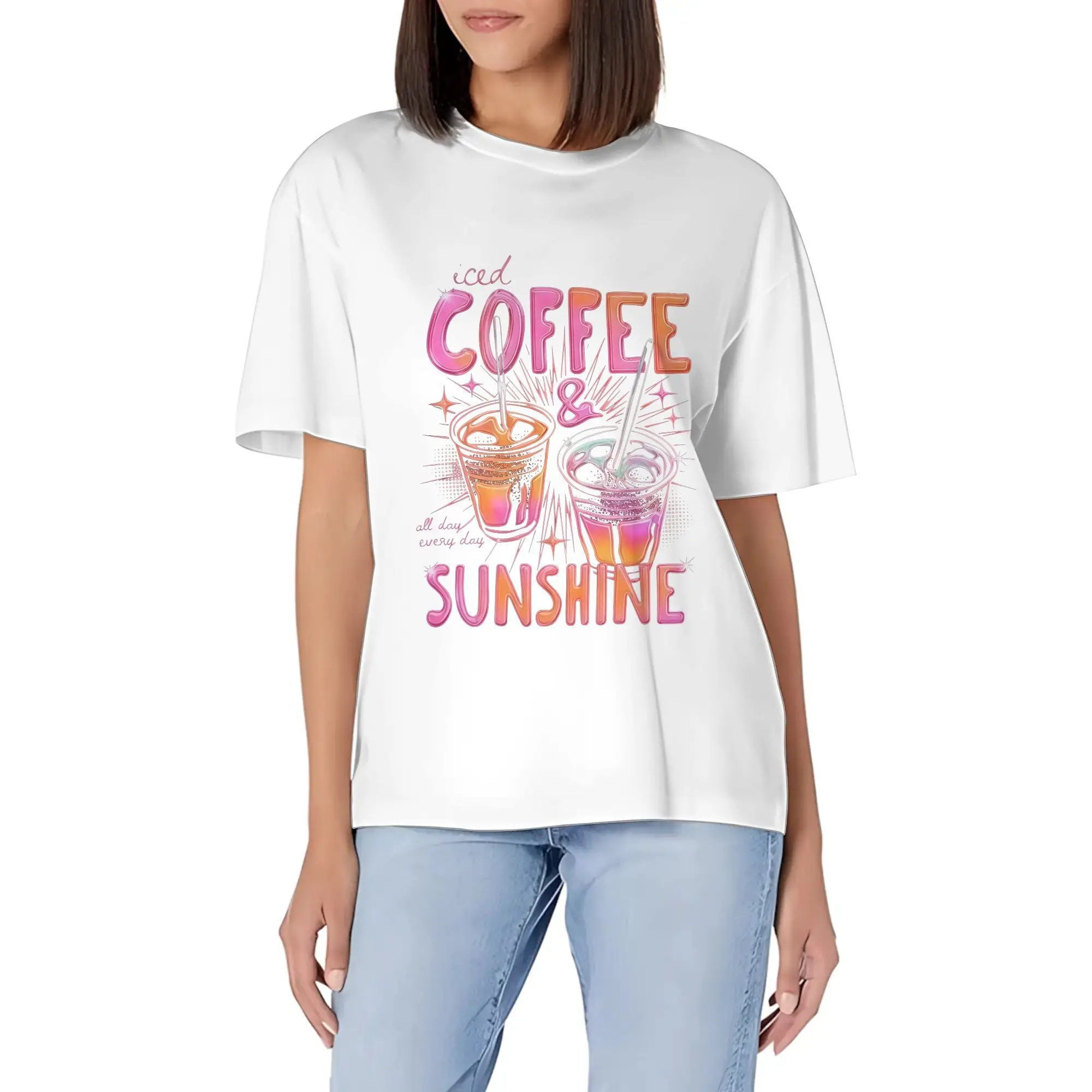 Iced Coffee And Sunshine Shirt, Iced Coffee Shirt, Coffee Lover Gifts, Summer Tshirt, Summer Vibes Shirt, Coffee T Shirt