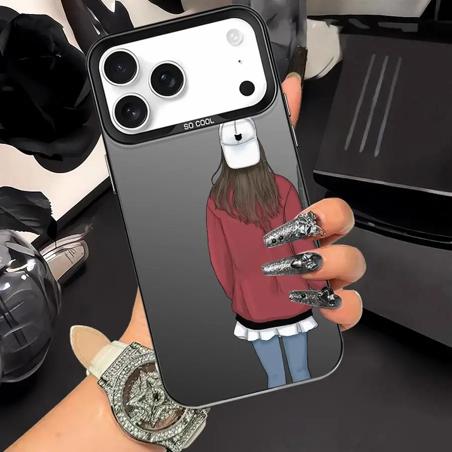 เคสโทรศัพท์ลายคู่รักด้านหลัง สำหรับ iPhone XR 16 17 Pro Max 13 12 11 14 XS 16e 17Air 15 Plus