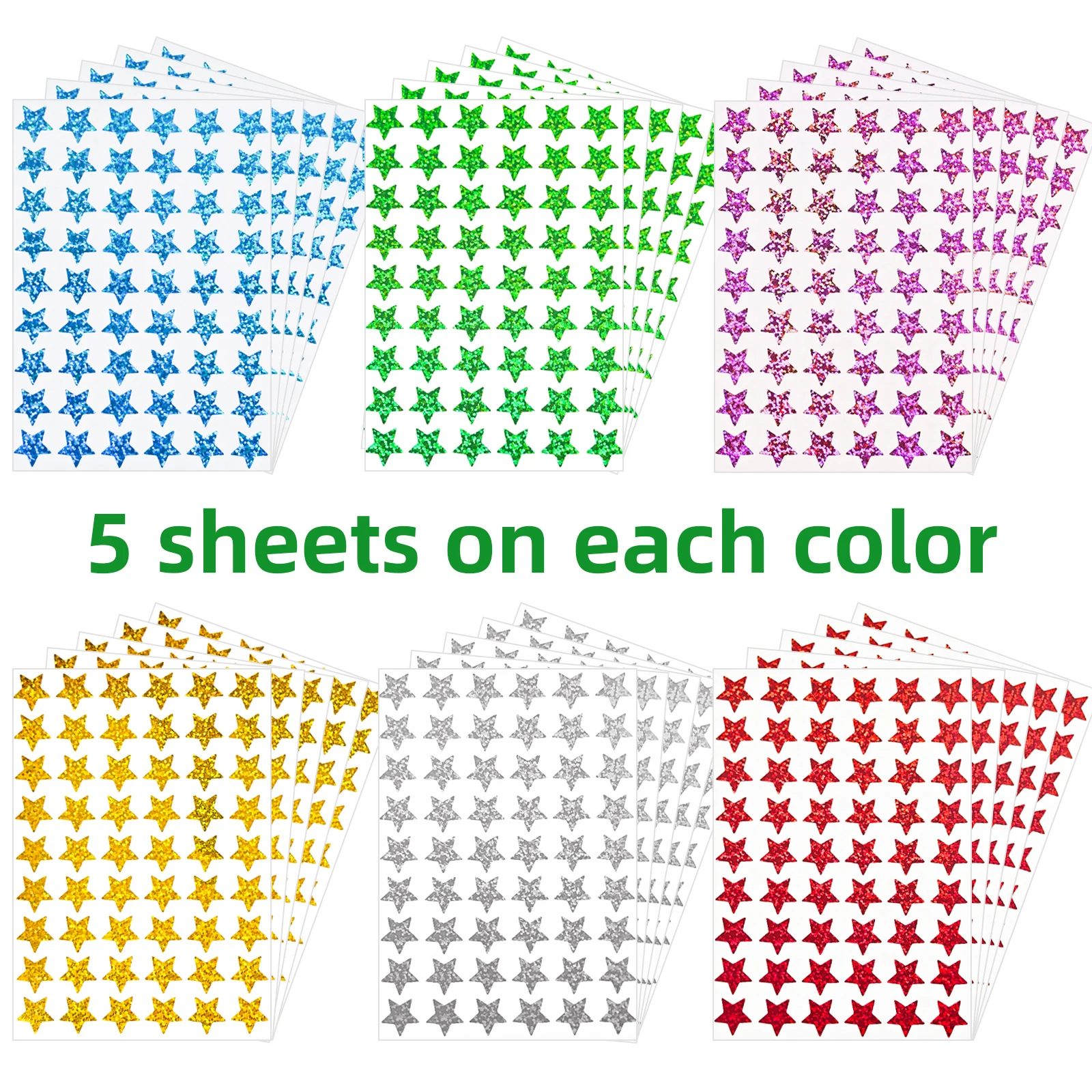 30 ورقة 6 ألوان ملصقات نجوم صغيرة ثلاثية الأبعاد لمكافأة الأطفال، مخطط السلوك، مستلزمات المعلم لطلاب الفصول الدراسية المدرسية، 0 #3