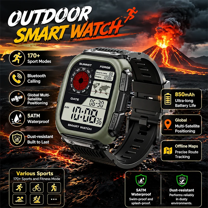 2026 NEW Military Outdoor Global Multi-Satellite Positioning Smart Watch 2.13