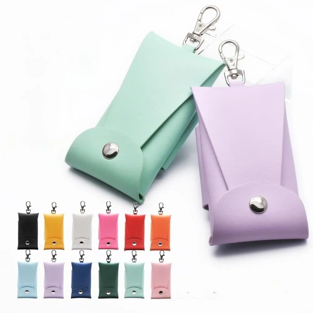 Car Key Expandable PU Leather Key Case Anti-Loss Easy-pull Key Pouch Leather Retractable Buckle Key Holder Key Pouch Storage