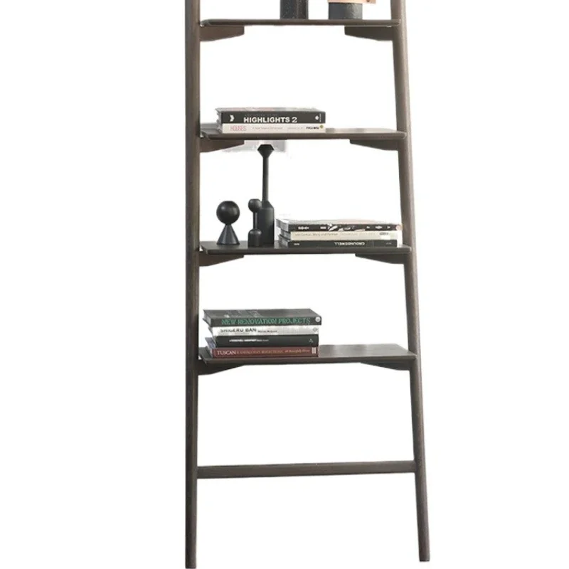 Display rack, Nordic modern simple original imported smoked oak Danish style four-layer bookshelf display