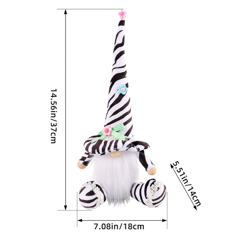 1PCS Animal Gnome Decoration Zebra Giraffe Elephant Shaped Plush Doll Faceless Tomte Gnomes Pendant Ornament Desktop Decor Gift