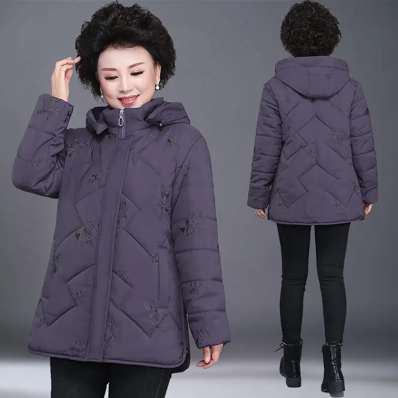 

Mid Aged and Elderly Women's Cotton Jacket 2024 Autumn Winter New Plush Thickened Warm Comfortable P73