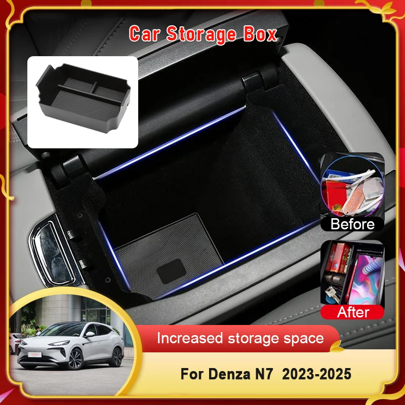 

For Denza N7 2023 2024 2025 Central Control Armrest Storage Box Classification Storage Modification Dedicated Car Accessories