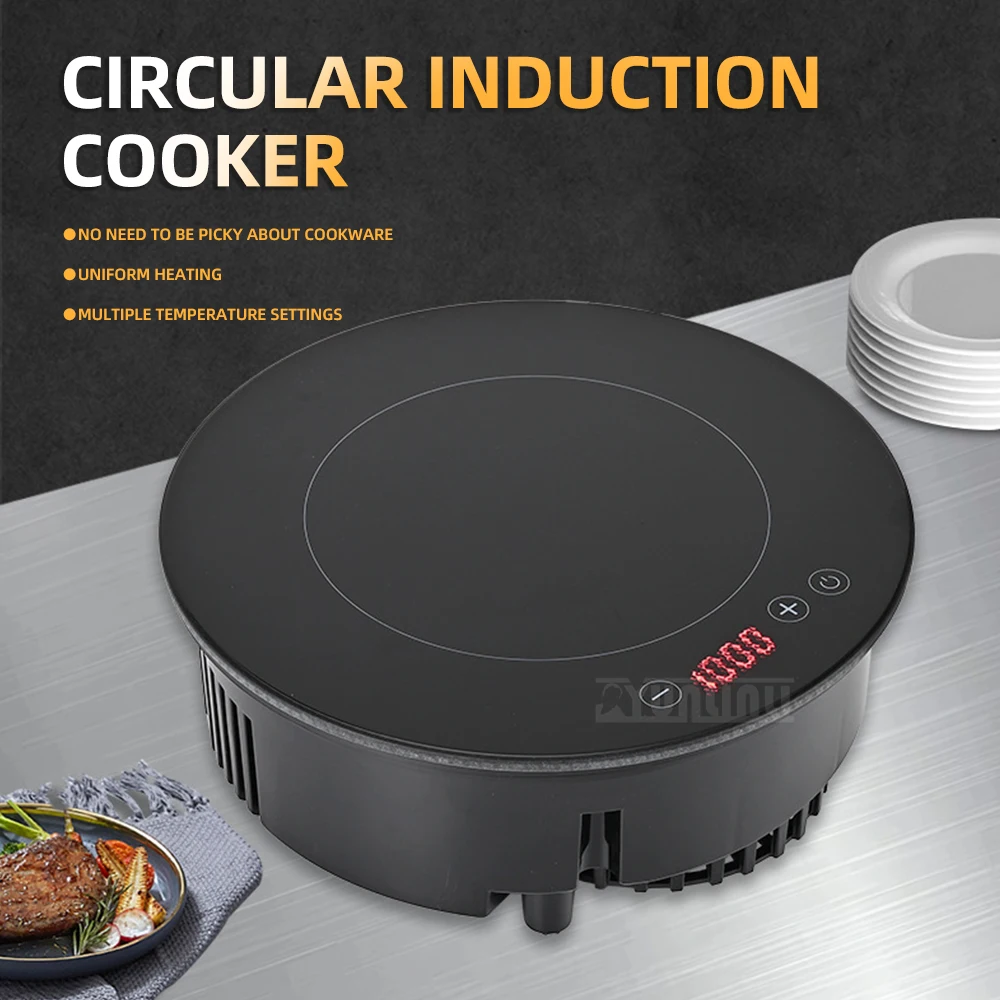 Commercial Induction Cooker Circular Embedded Panela Inducao 195mm Hot Pot Piano Cottura A Induzione