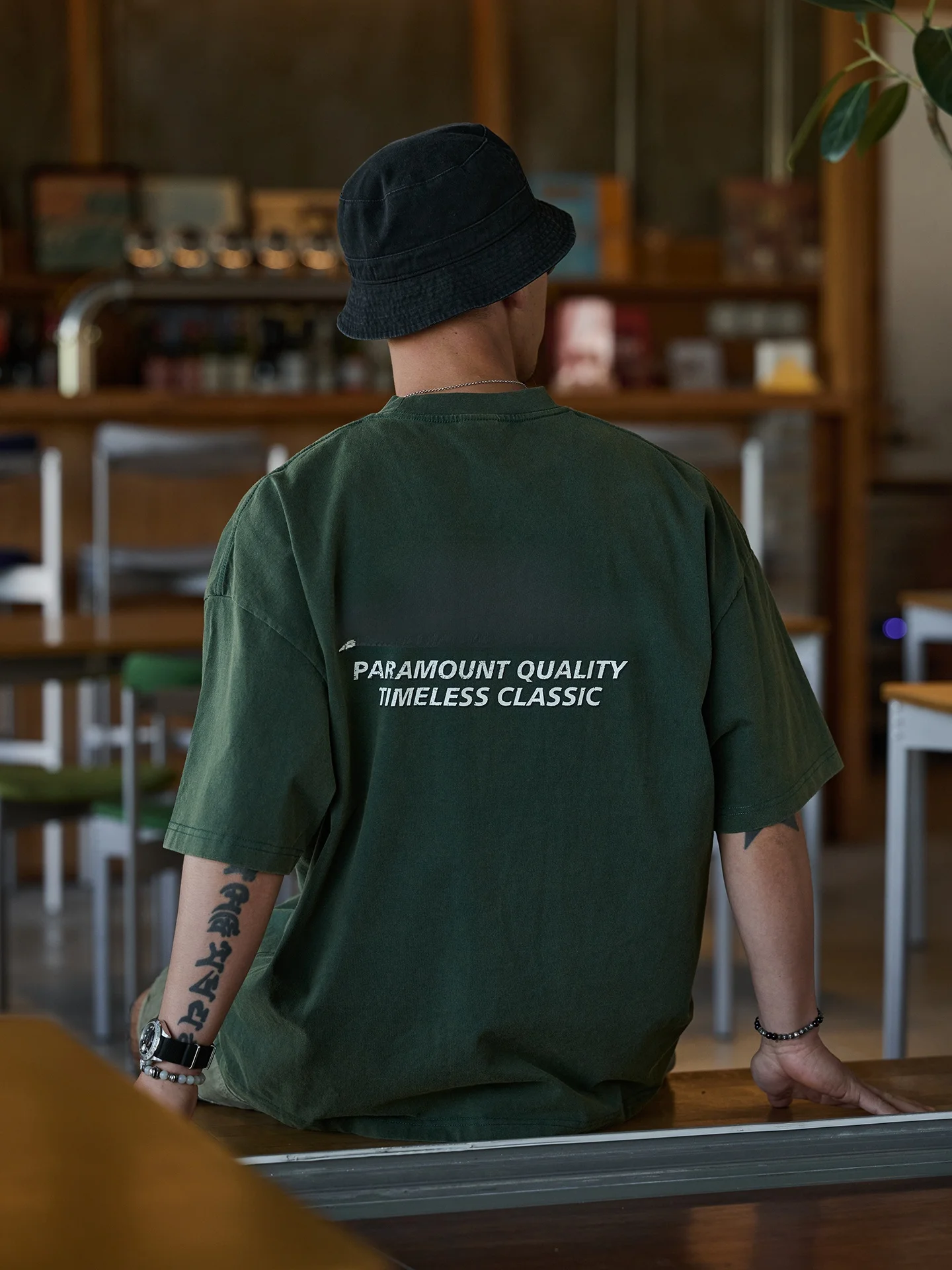 Broshood 26SS Classic Washed Vintage Sand Short Sleeve T-Shirt Loose Fit Crack Font Print Casual Cotton Tee for Youth