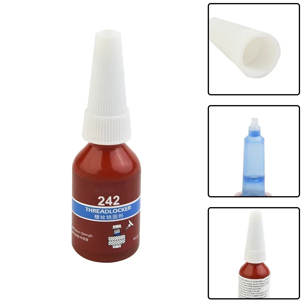 1 peça 10ml azul threadlocker de força média 242 travamento de rosca de vedação para travamento e vedação de rosca M6-M20