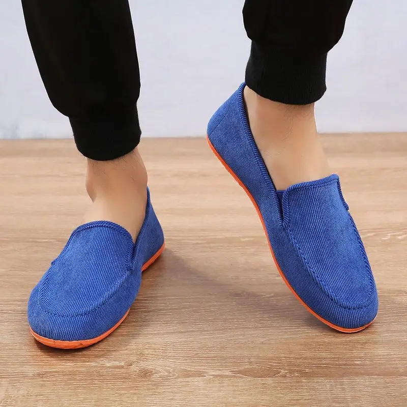 Cheap Men's Big Size Casual Shoes Vintage Dad Canvas Driving Loafers Simple Flat Canvas Sneakers Male's Trekking Shoes