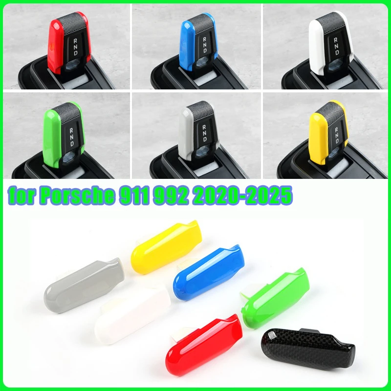 

Автомобильная ручка переключения передач из углеродного волокна, красный кармин, ручка переключения передач, замена накладки для Porsche 911 992 2020-2025, модифицированные аксессуары