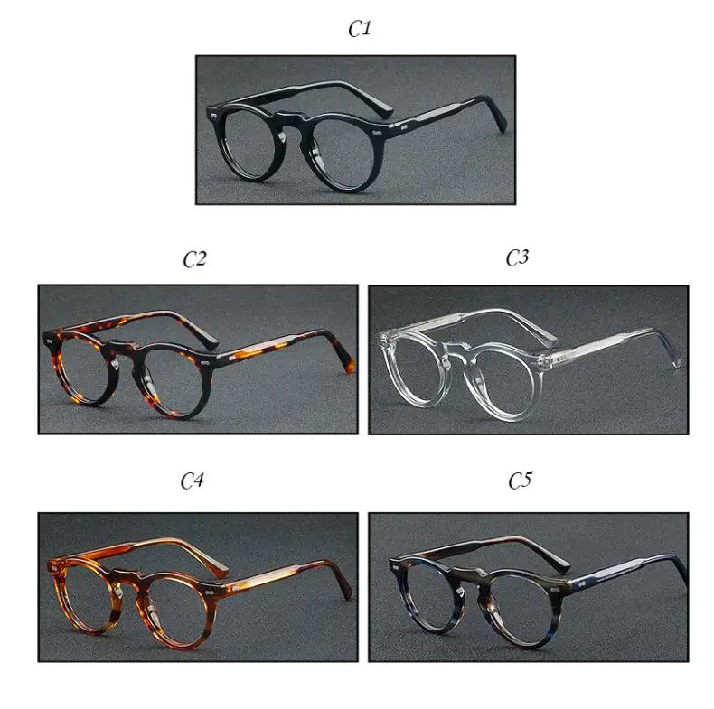 Mode Runde Acetat Blau Licht Blockieren Lesebrille Männer Optische Brillen Frauen Klare Linse Presbyopie Brille – Detail 9