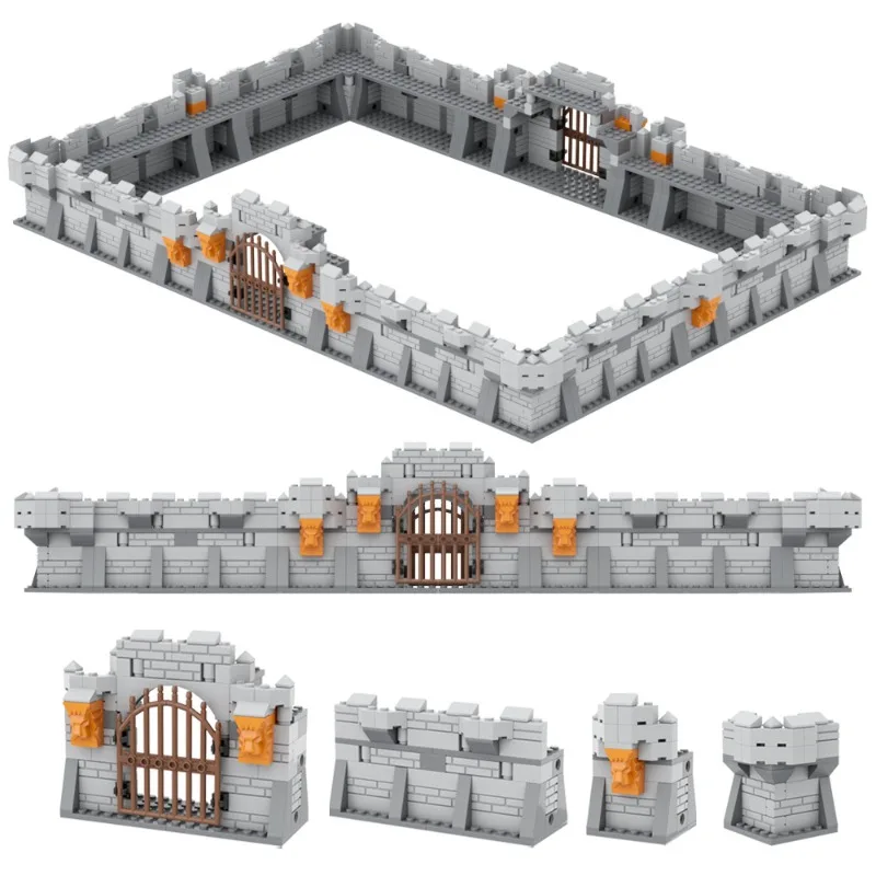 Fort Castle Modular Wall Tower Turret medieval siege equipment soldier doll scene children's educational toys gifts