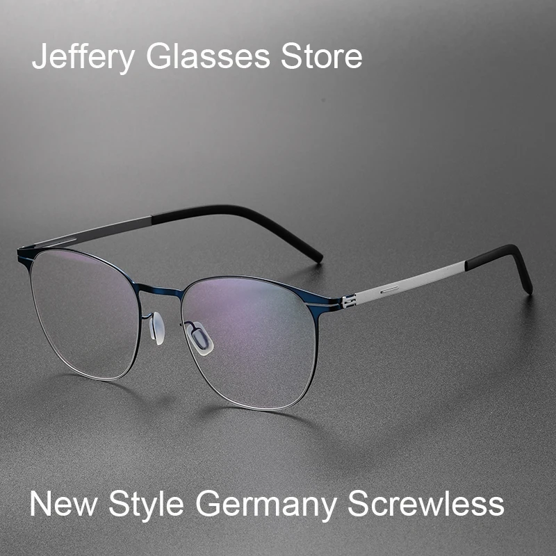 Fashion Oval Glasses Frames Men Women Germany Screwless Ultra-light Optical Eyeglasses Myopia Prescription Eyewear Spectacles