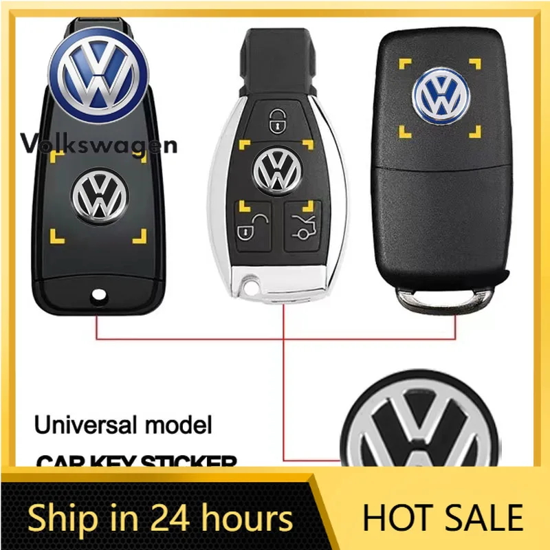 

Новинка 2026 года: Наклейки-эмблемы для автомобильных ключей Volkswagen (5/10 шт.), 14 мм, для дверных замков, логотипы для Volkswagen VW GTI Golf Amarok
