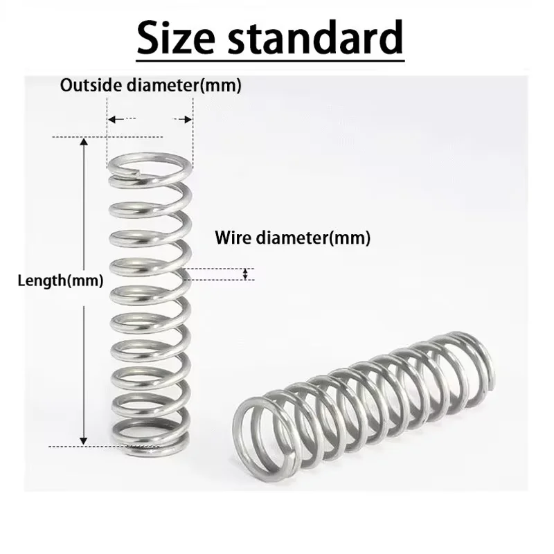 Wire Diameter 0.6mm Outside Diameter 4mm~12mm 304 Stainless Steel Small Compression Spring Length 5mm~200mm