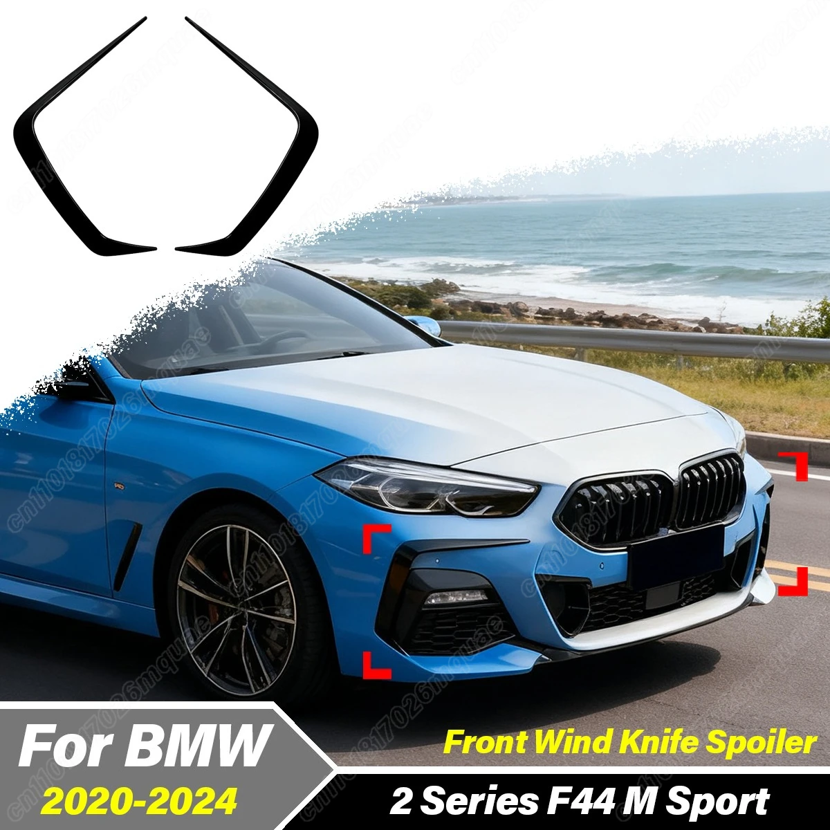 

Для BMW 2 серии F44 M Sport 2020 2021 2022 2023 2024 Автомобильный передний бампер, боковой спойлер, сплиттер, комплект украшения кузова, модификация