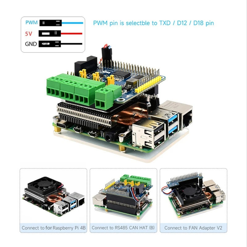 PWM Tower Cooling Fan For Raspberry Pi 3B/3B+/4B PWM Speed Regulating Cooling Thermal Cooling Device With Thermal Pad