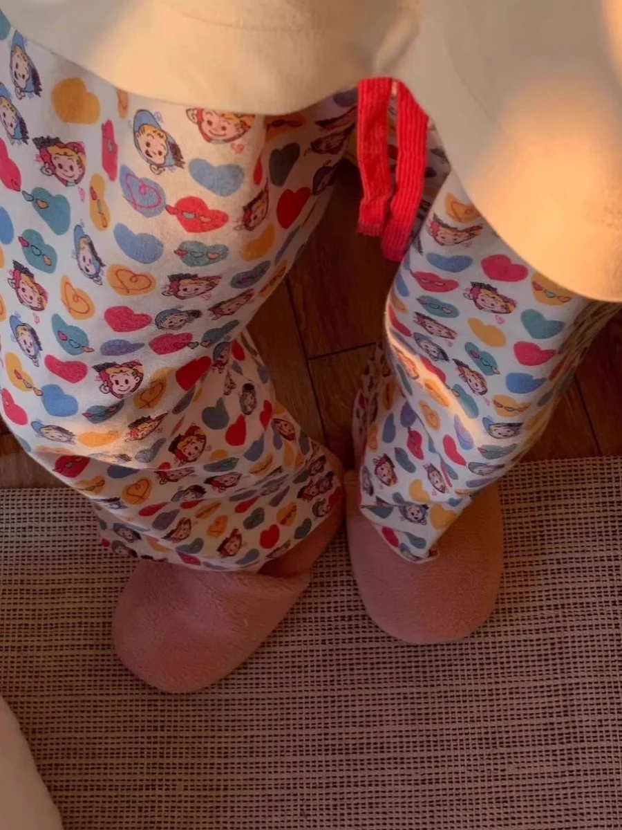 Grande taille confortable Sp pantalon femmes grand 300 Pou dessin animé imprimé maison vêtements ample pantalons longs Fem pantalons décontractés