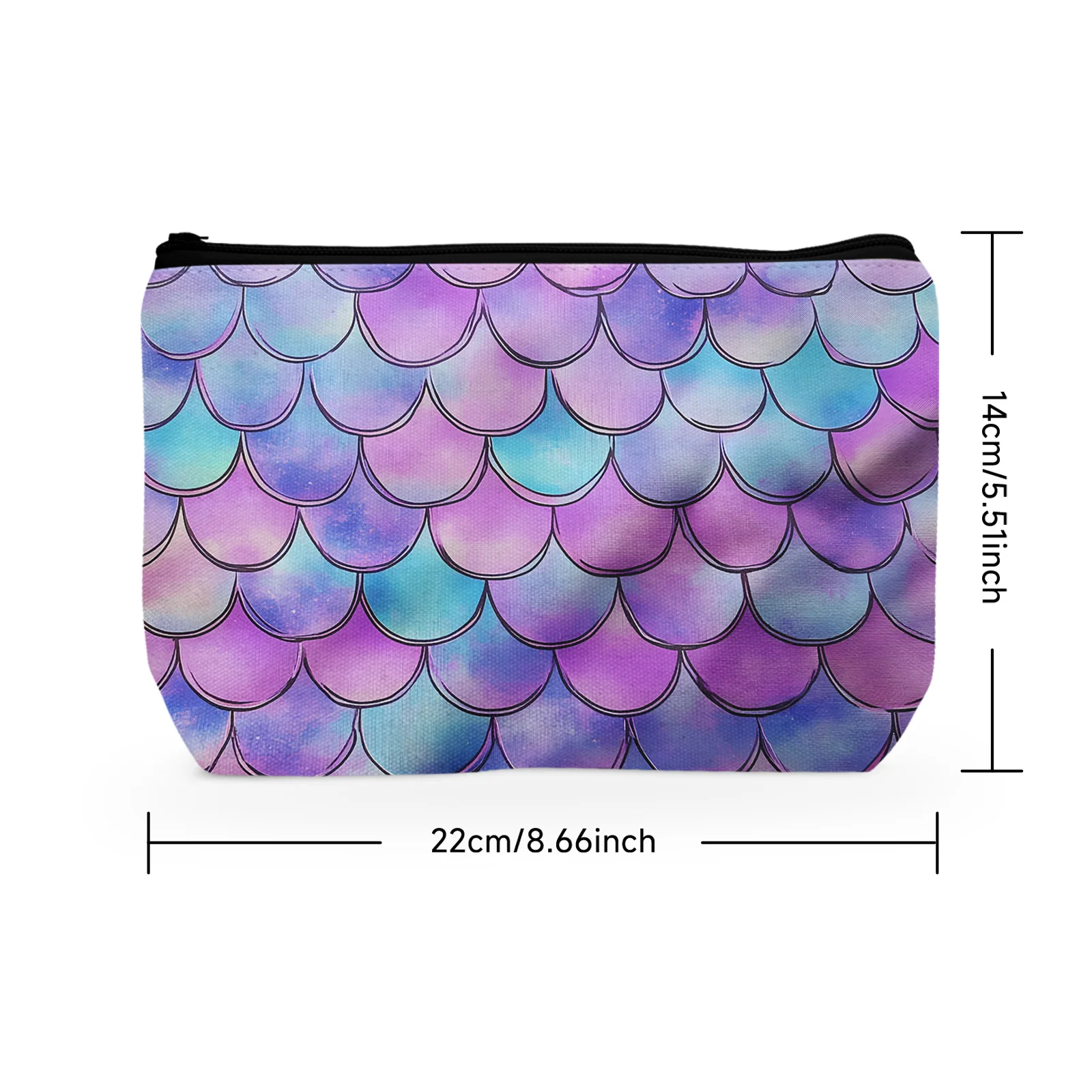 1Pc Cute Mermaid Fish Scale Cosmetic Bag Ocean Style Women'S Cosmetic Bag Portable Cosmetic Bag With Zipper Best Gift For Sister