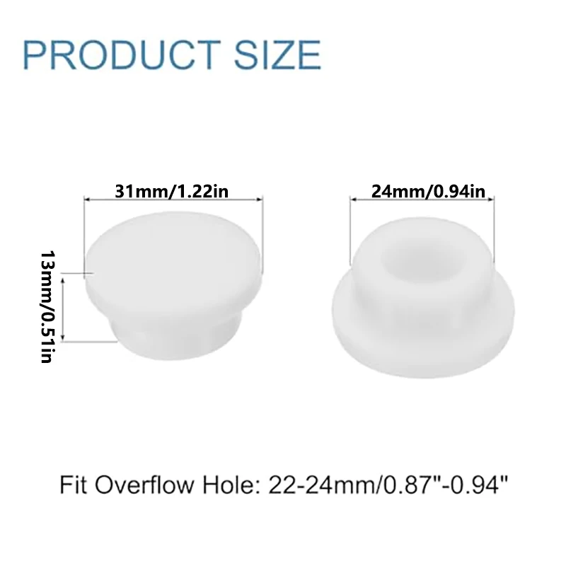 2pcs Wash Basin Overflow Ring Sink Seal Cover Overflow Ring Drain Seal Stopper Bathtub Drain Cap Plug for Bathroom Accessories