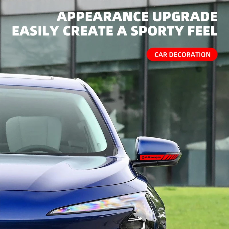 

2Pcs Car Rearview Mirror Side Decal Stripe Sticker Vehicle Body For Volkswagen Tiguan Bora POLO PASSAT CC Touran GOLF Jetta