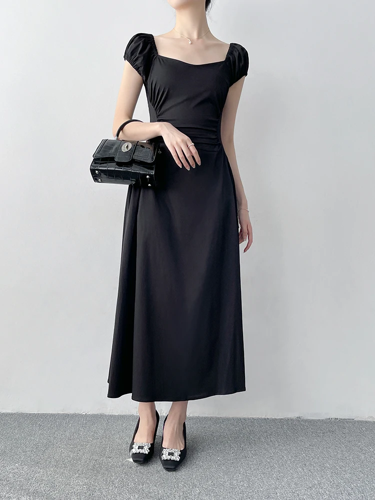 

Ele Bla Hepburn с застежкой на талии, плиссированные летние новые длинные женские модные миди Dr из полиэфирного волокна трапециевидной формы...