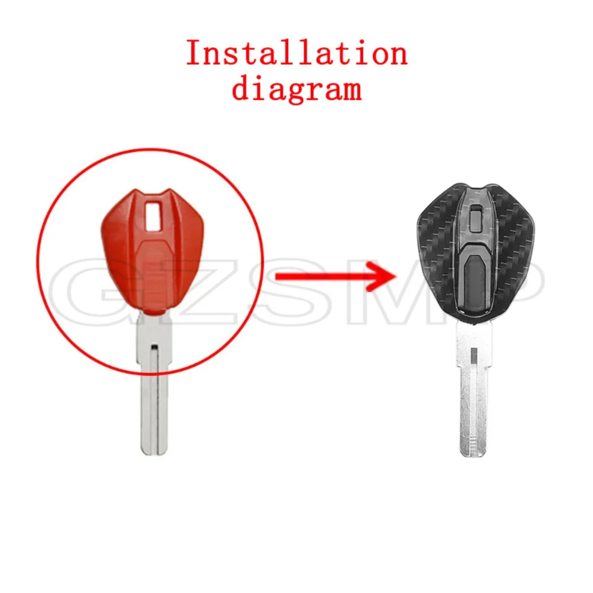 Carbon Key Protective Shell Uncut Blade Keys For DUCATI Blank Key MONSTER 696 796 M1100S M1200S 821 848 1098 1199 1299