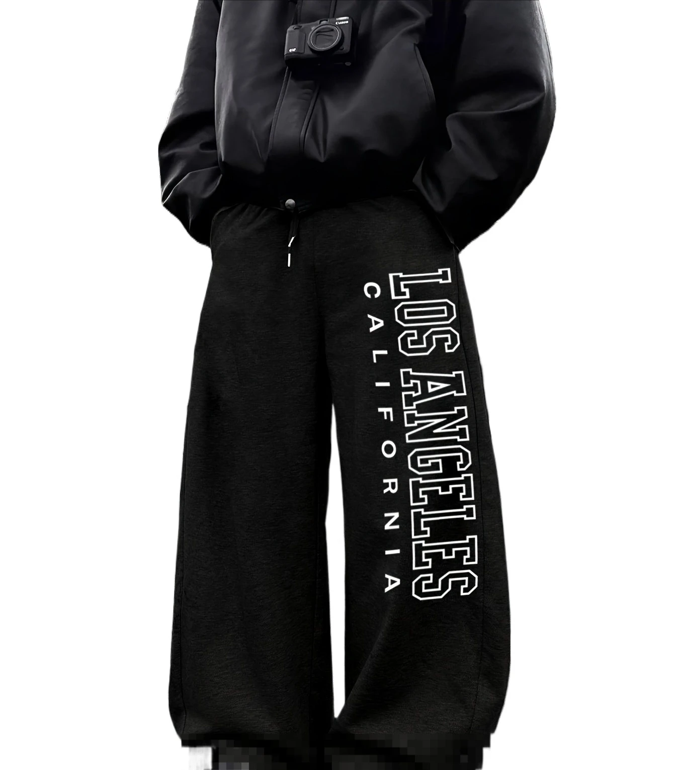 

Fashionable Los Angeles Letter Printed Sweatpants and Sweatpants, Loose Drawstring Straight Leg Pants Bring Unparalleled Comfort
