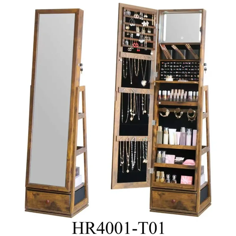 rotating household full-body floor-standing mirror, wardrobe wardrobe mirror, dressing mirror, jewelry storage cabinet