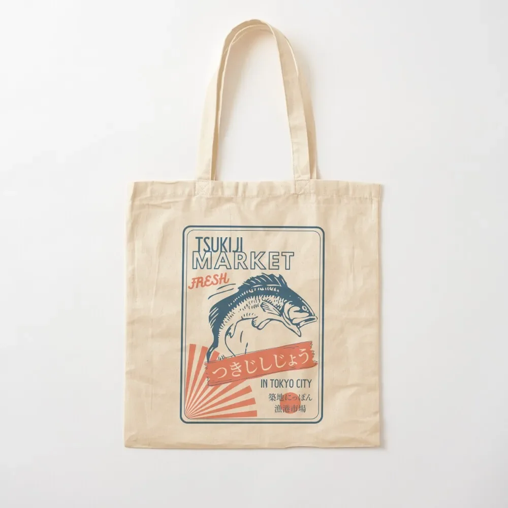 

Retro Tsukiji Fishmarket Tokyo Japan Tote Bag Lady bag Women's beach bags eco bag folding