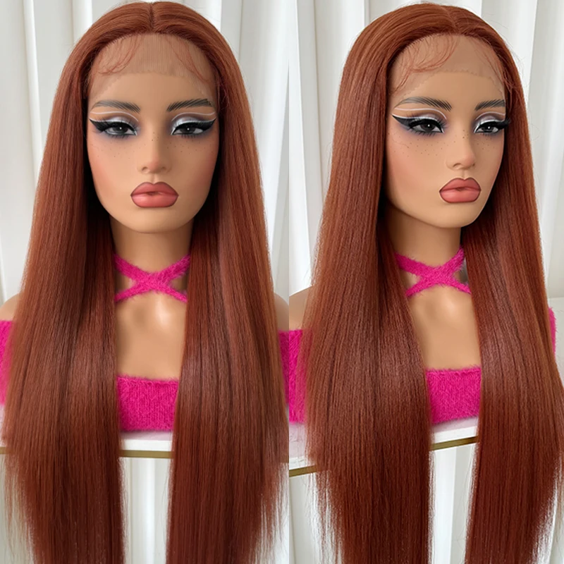 Reddish Brown Lace Front Wigs Human Hair 13X4 Lace Front Wigs BrazilianHuman Hair HD Lace Front Wigs