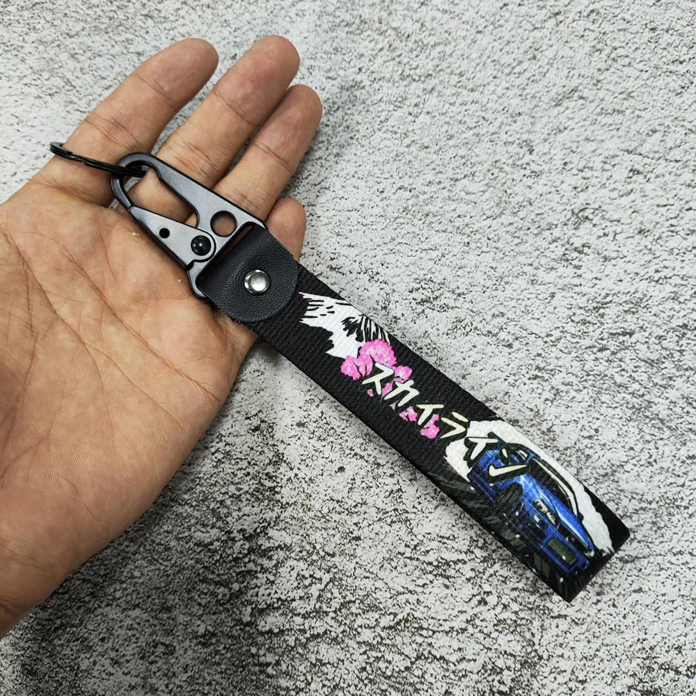 Porte-clés de voiture en nylon de style JDM, cadeau initial D, lanière, porte-clés automatique, clip à ressort en acier, pendentif Starp, le plus récent