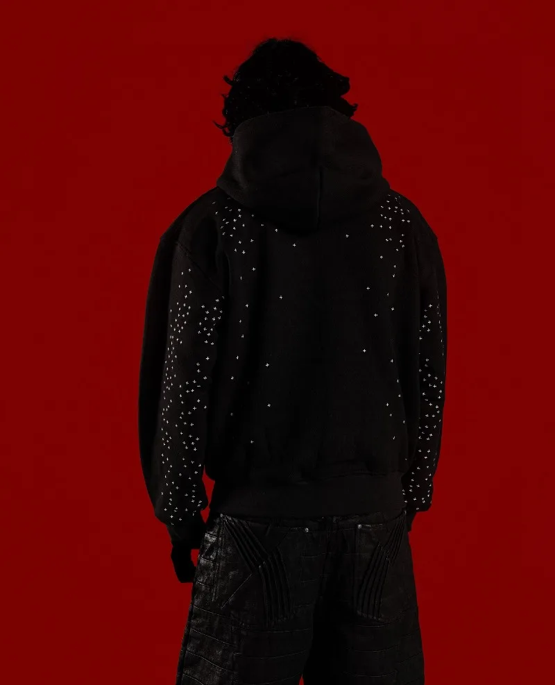 Y2k Retro Star Zip Up Hoodie Gothic Oversized Loose Black Hoodie Streetwear Harajuku Casual Sweatshirt Women Men Vintage Clothes