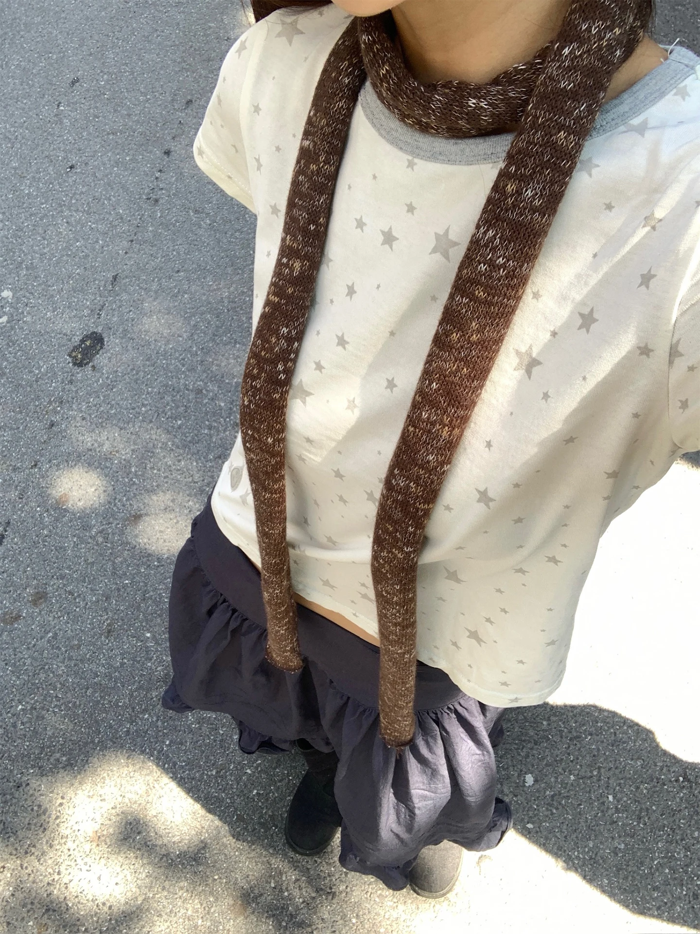 وشاح طويل محبوك بأسلوب رجعي للنساء، مناسب لأوائل الخريف، متعدد الاستخدامات، أنيق وعصري، يناسب إطلالة الفتاة الجريئة، زينة للرقبة #1