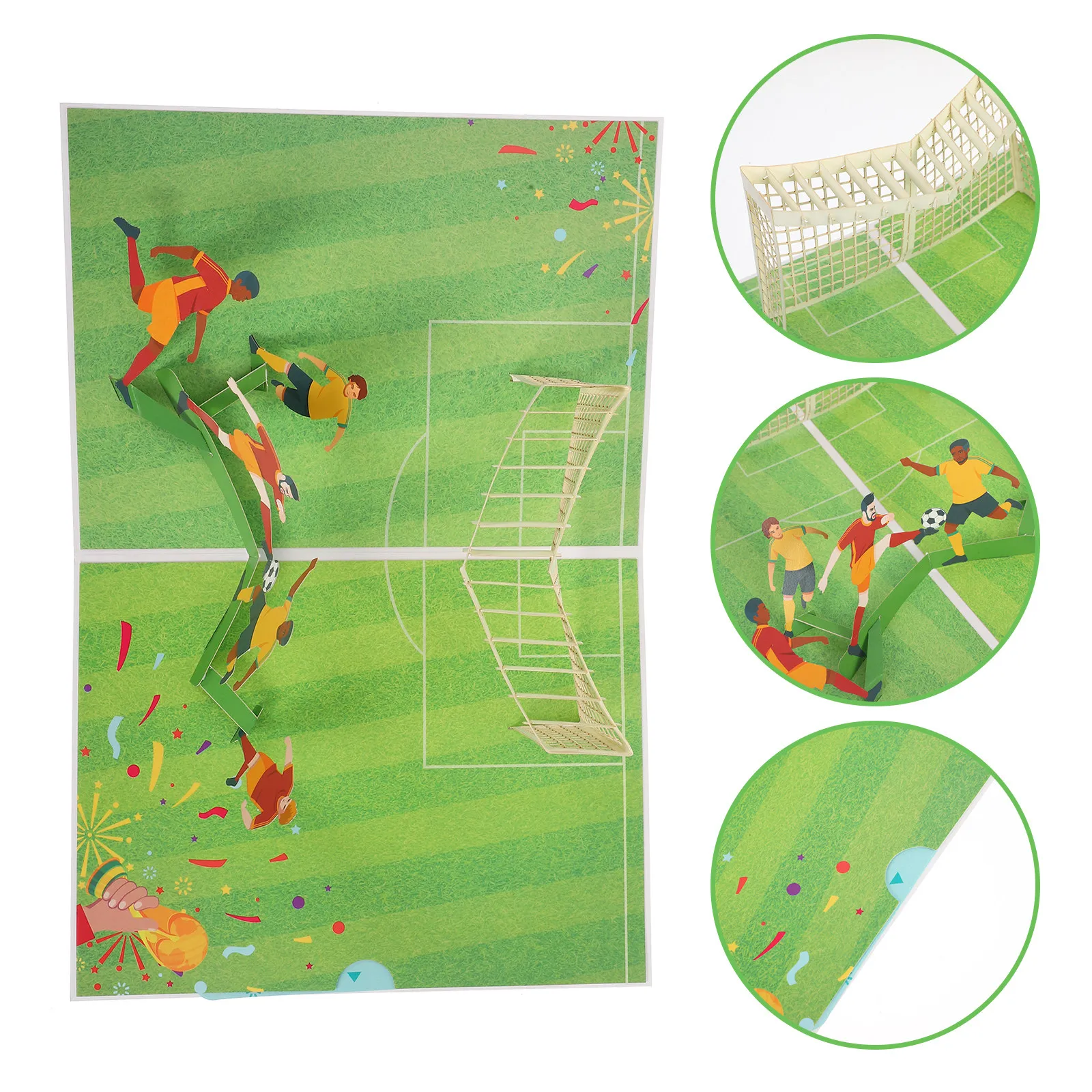 

Compact 3D Football Themed Greeting Card Exquisite Workmanship for Birthday Celebration Message on Smooth Surface