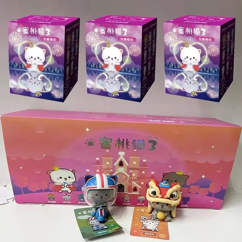 Mitao Cat Blind Box Kawaii And Love Season 3 Mysterious Box Cute Cartoon Doll Model Action Picture Guess Bag Ciega Toys Gifts