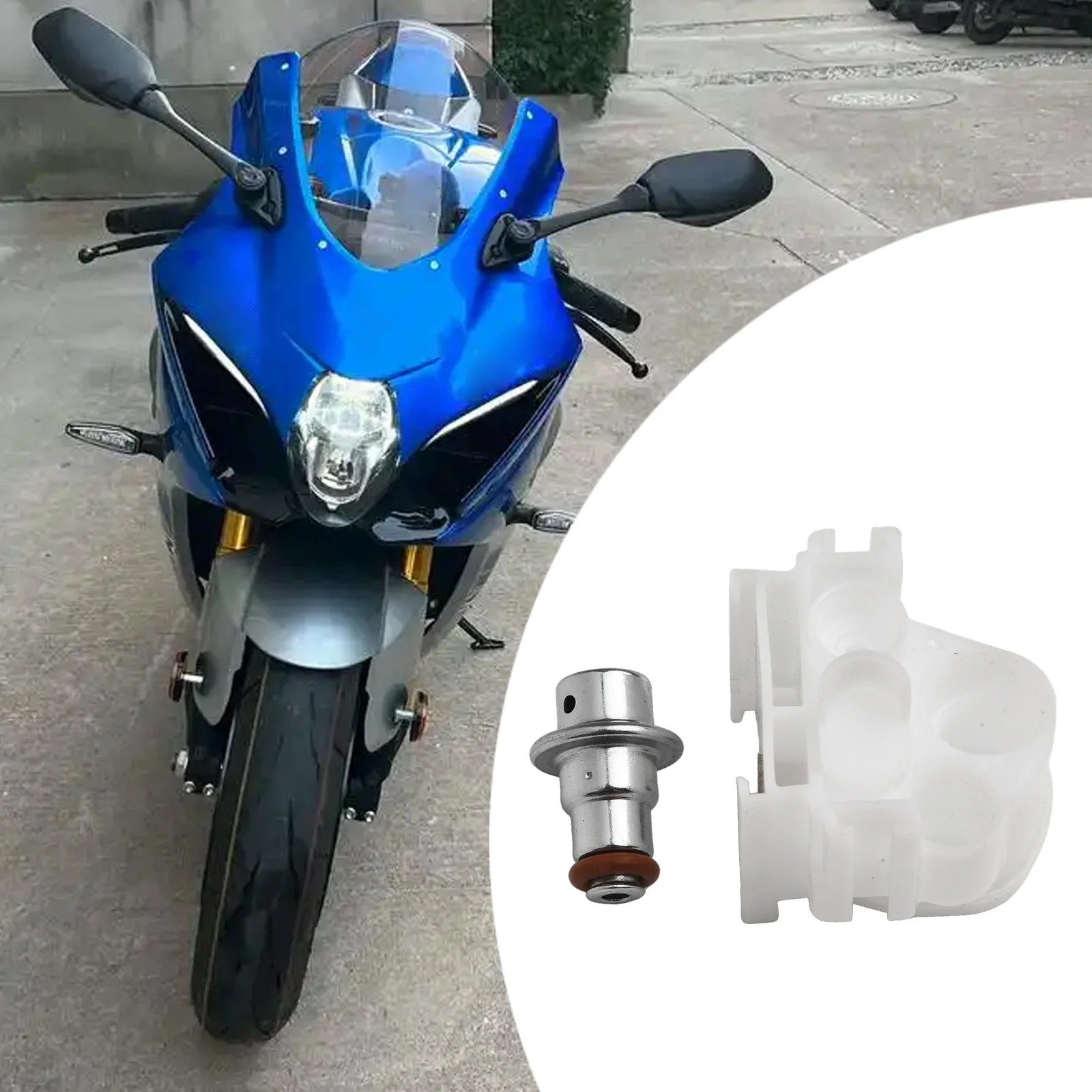 Car Fuel Regulator Fuel Pressure Regulator White Fuel Filter For Suzuki Motorcycle Fuel Injector Control Practical Usage
