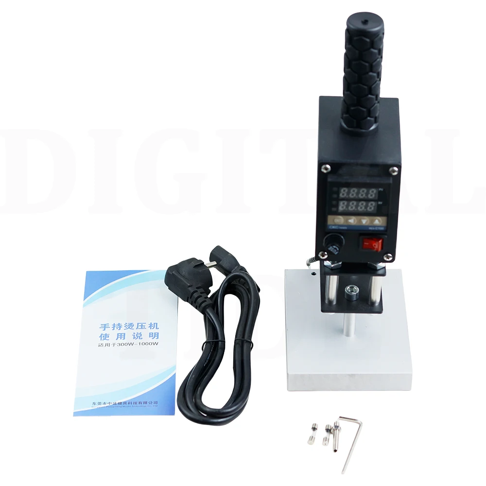 500W Handheld Copper Mold Hot Stamping Machine for Embossing Logo Cake Leather Embossing Wood Stamp Tool for Logo/Label Imprint