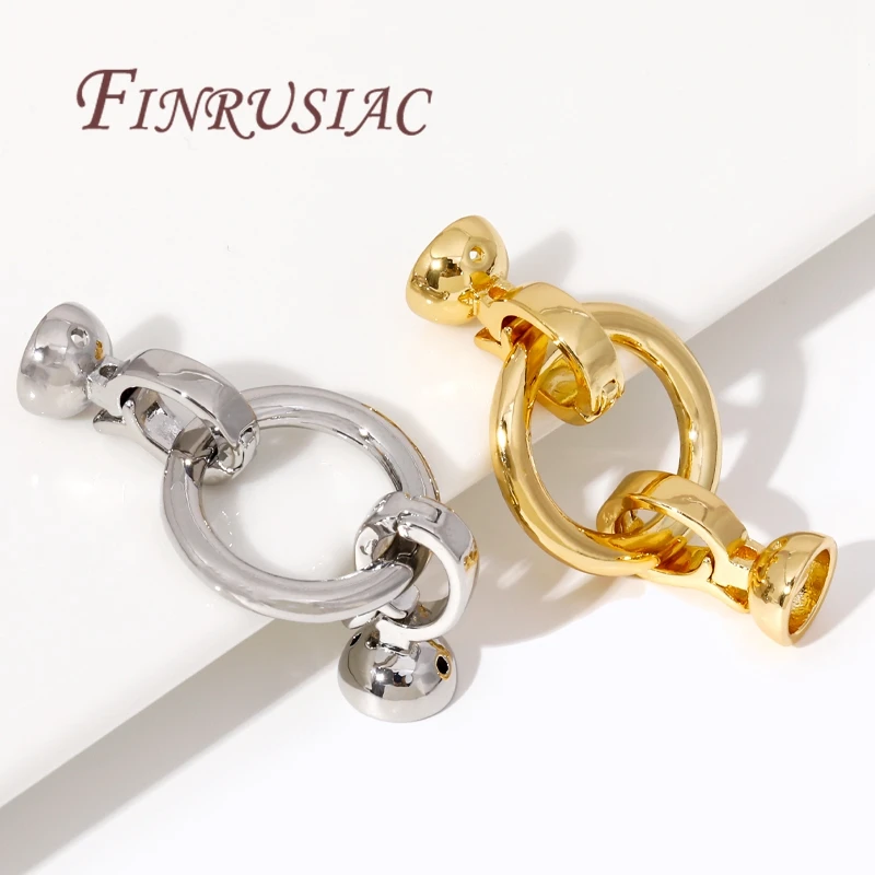 18K Real Gold Plated OT Clasps Connectors Fittings,DIY Bracelet Jewellery Clasp,Brass End Beads Toggle Clasps For Jewelry Making