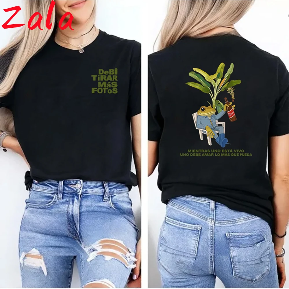 Rapper Bad Bunny T-shirt Debi Tirar Mas Fotos DTMF World Tour Women's T-shirt Vintage Men T-shirts Streetwear Women's Clothing
