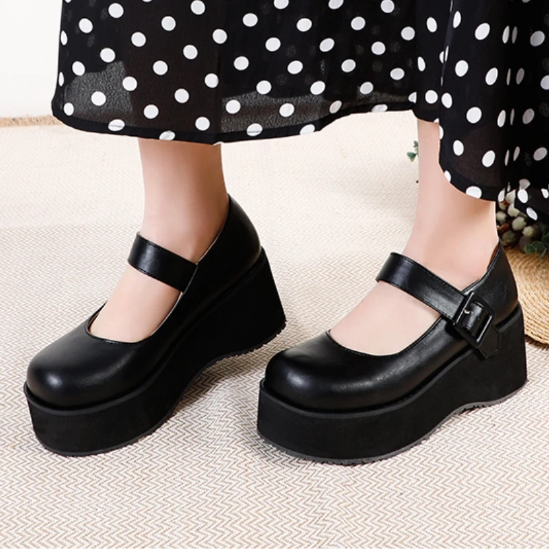 

Wedge High Heels Women's Loafers Shoes Platform Spring 2025 White Black Red Wedges Heeled Wedding Footwear Shoes Large Size 45