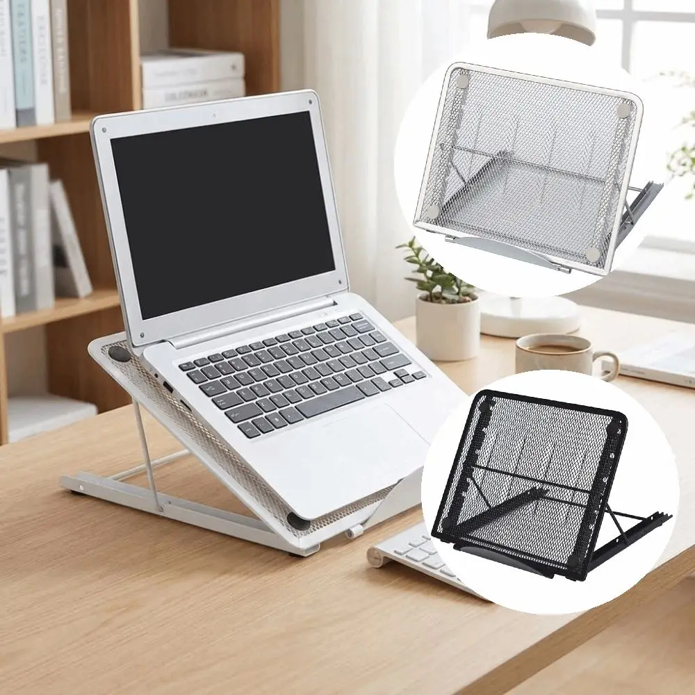 6 Adjustable Height Metal Laptop Stand High Quality Portable Foldable Portable Stand Multi-Angle Breathable Reading Rack