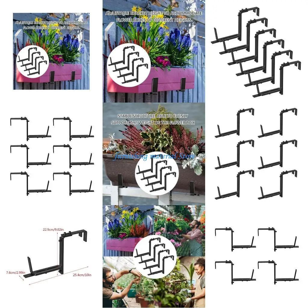 

Y5GD Upgrades Window Sill Planter Support set Expandable Metal Brackets set Outdoor Window Planter Mounting Brackets 4/6pcs