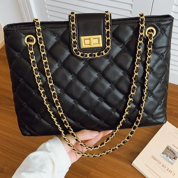 

Сумка Yozi с ромбовидной цепочкой, осенняя новинка, пригородная сумка через плечо, модная однотонная маленькая сумка, повседневный универсальный стиль